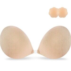 Niidor Adhesive Bra Strapless Sticky Invisible Push up Silicone Bra for Backless
